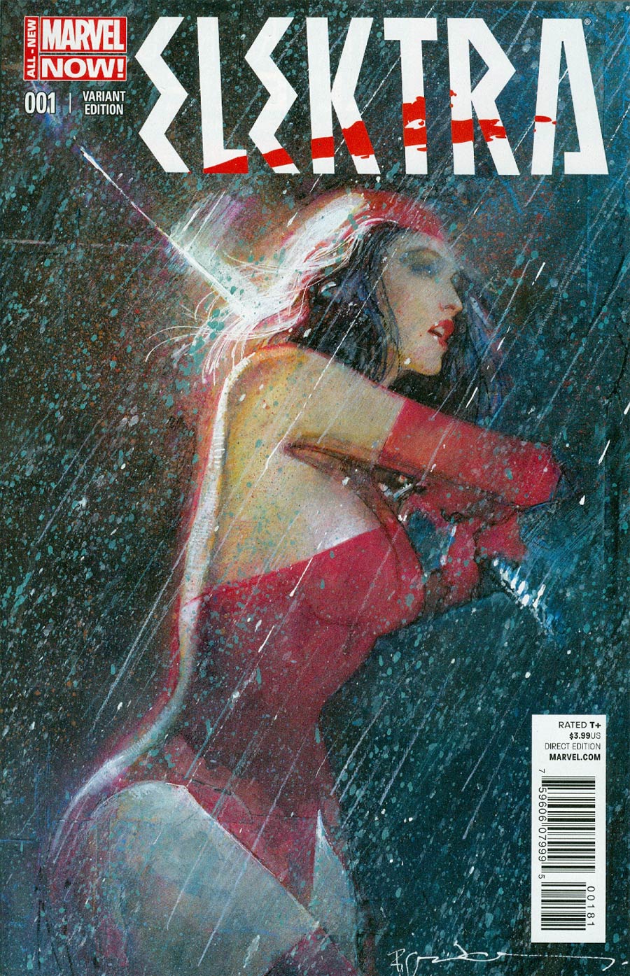 Elektra Vol 3 #1 Cover E Incentive Bill Sienkiewicz Variant Cover