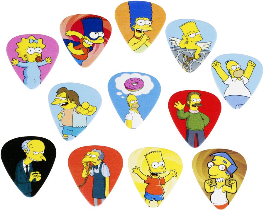 Simpsons Guitar Pick 12-Pack - Simpsons Characters 1