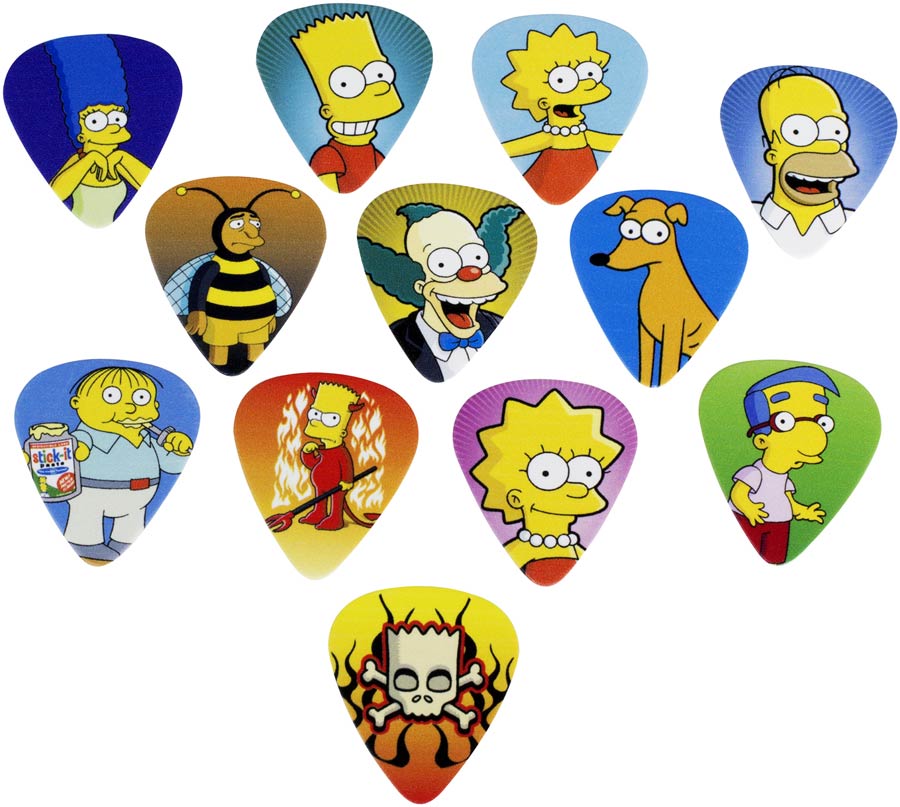Simpsons Guitar Pick 12-Pack - Simpsons Characters 2