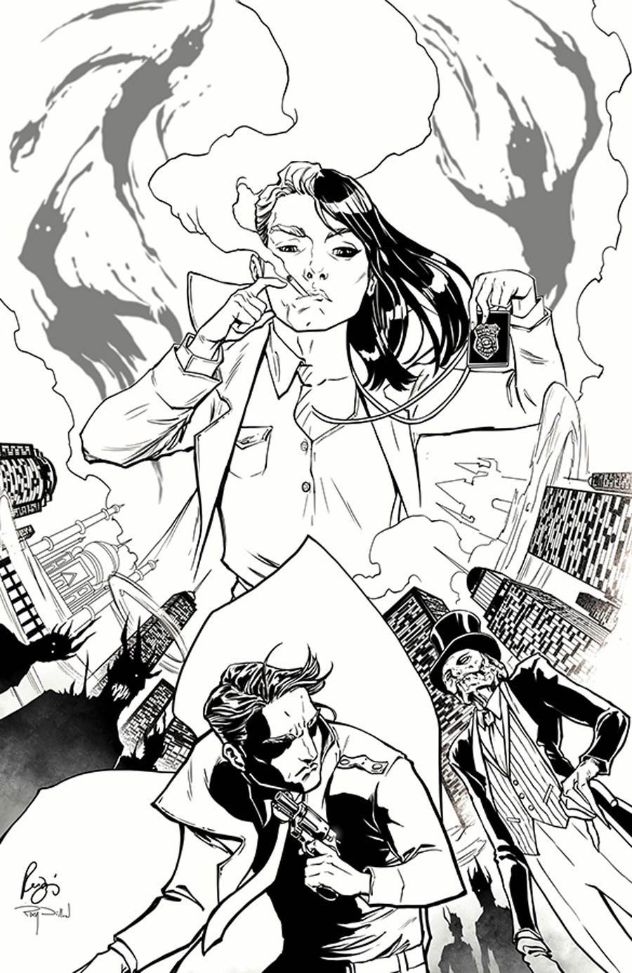 Dream Police #1 Cover C Incentive Renae Deliz Black & White Cover