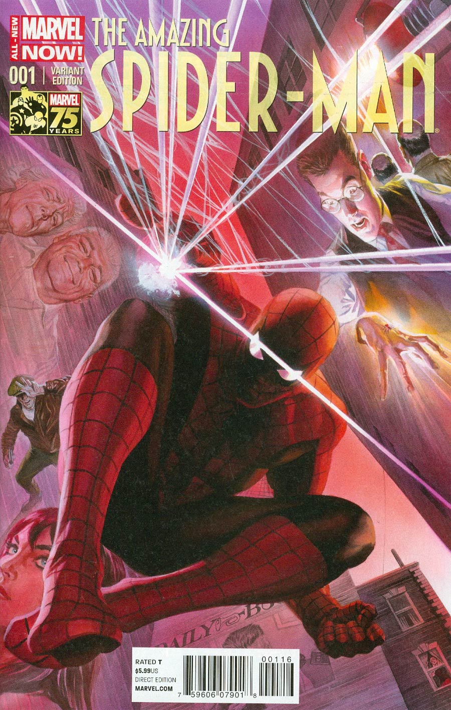 Amazing Spider-Man Vol 3 #1 Cover N Incentive Alex Ross 75th Anniversary Color Variant Cover