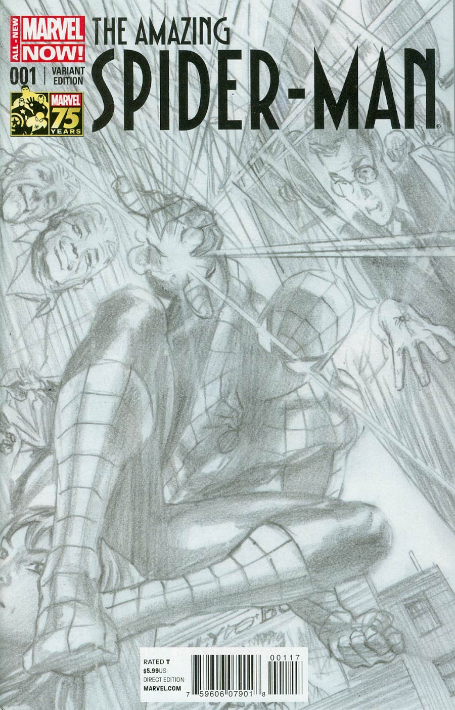 Amazing Spider-Man Vol 3 #1 Cover O Incentive Alex Ross 75th Anniversary Sketch Variant Cover