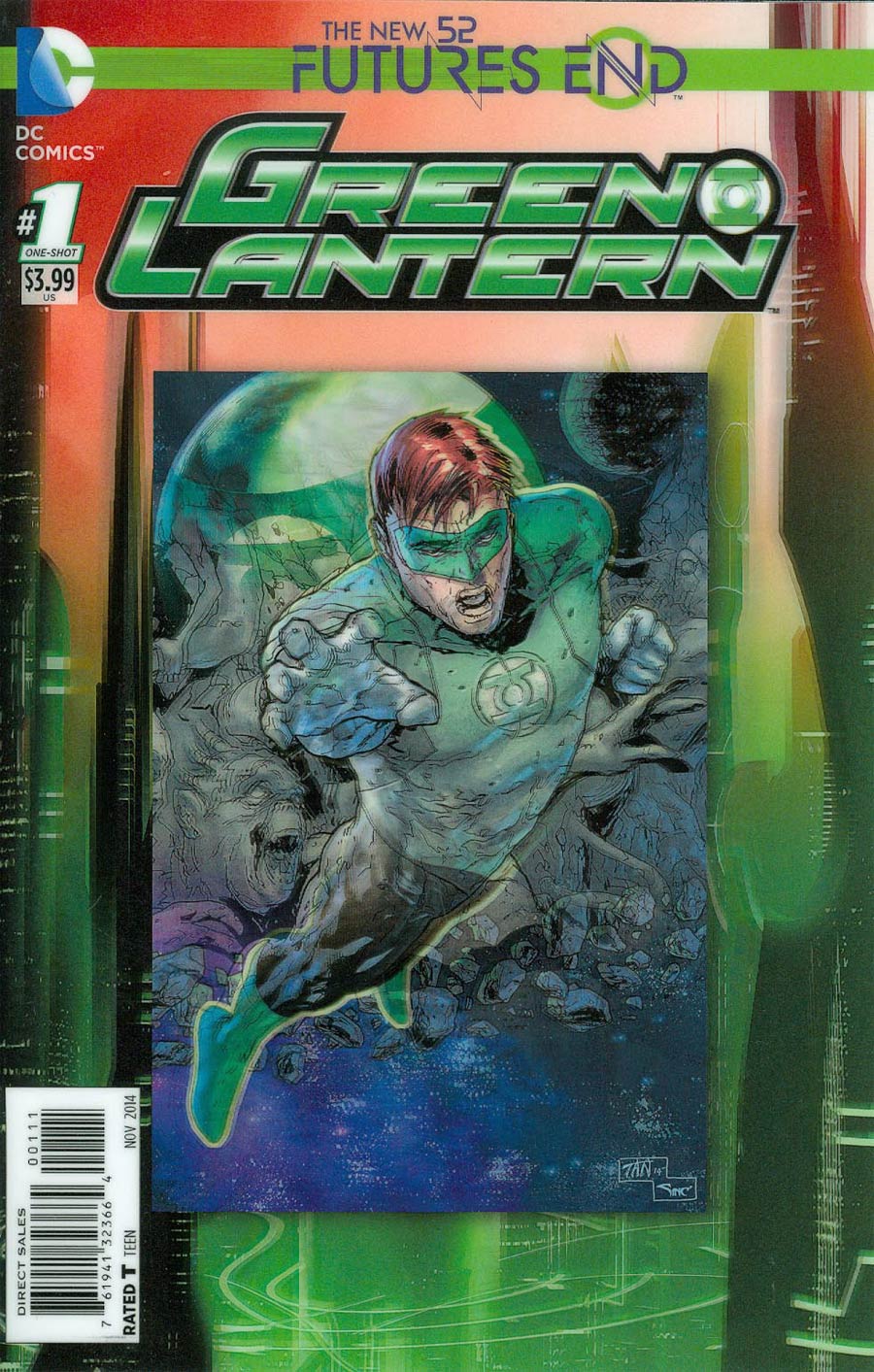 Green Lantern Futures End #1 Cover A 3D Motion Cover