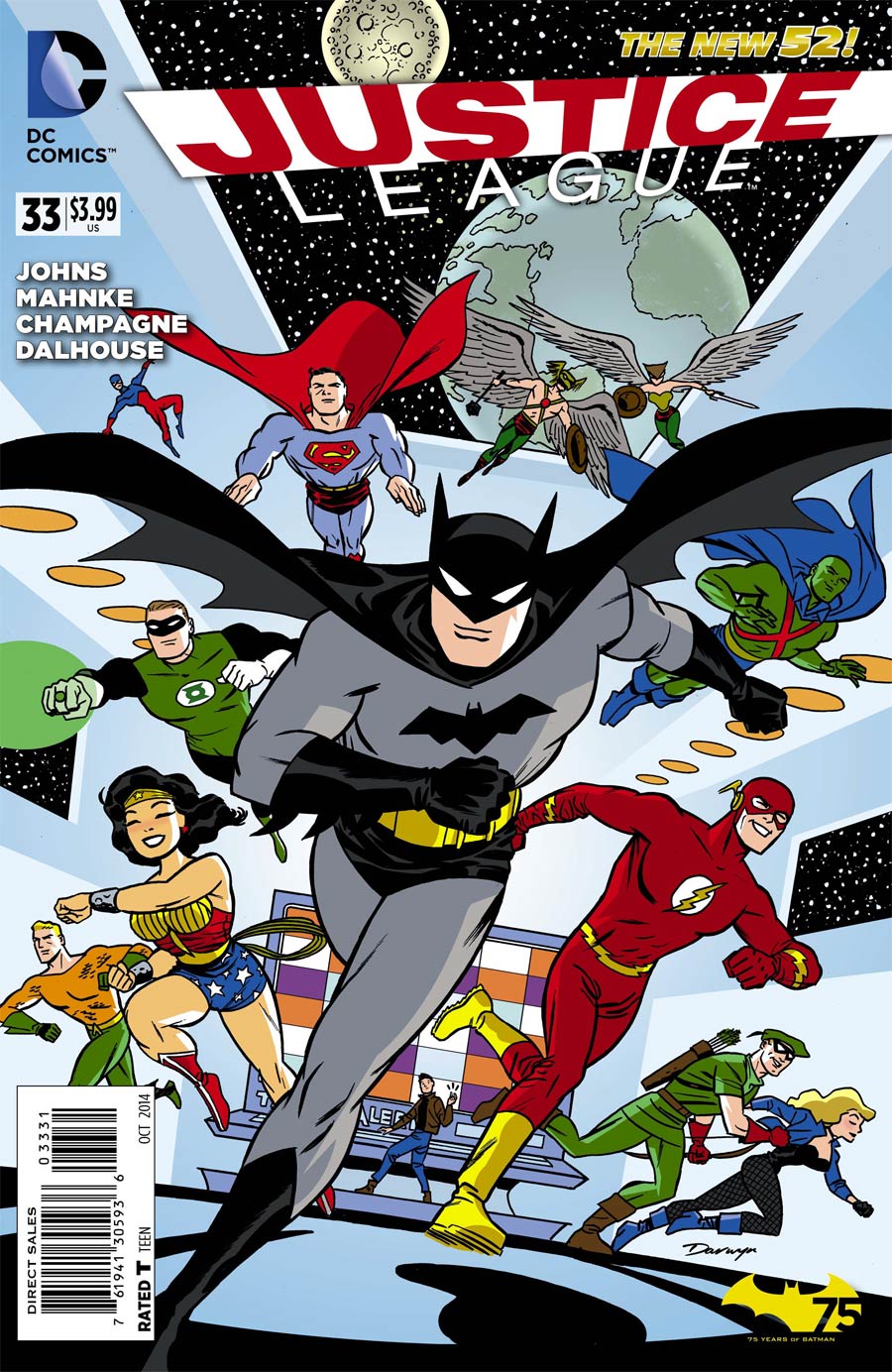 Justice League Vol 2 #33 Cover B Variant Darwyn Cooke Batman 75th Anniversary Cover