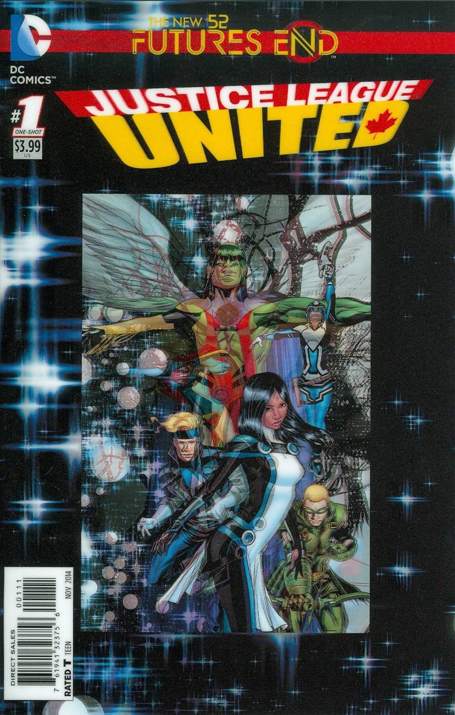Justice League United Futures End #1 Cover A 3D Motion Cover