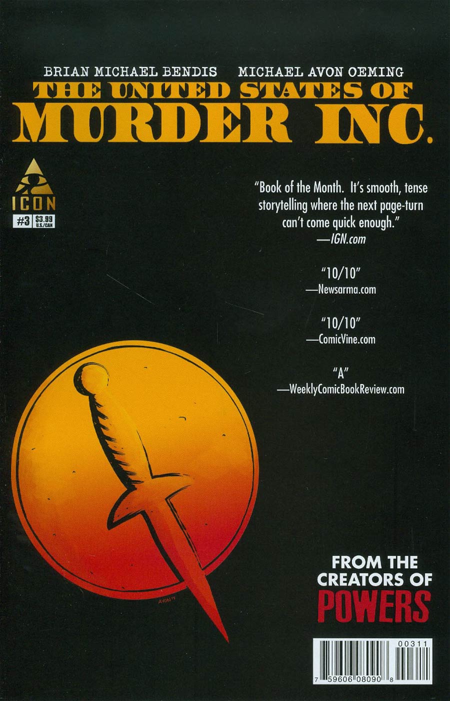 United States Of Murder Inc #3 Cover A Regular Michael Avon Oeming Cover