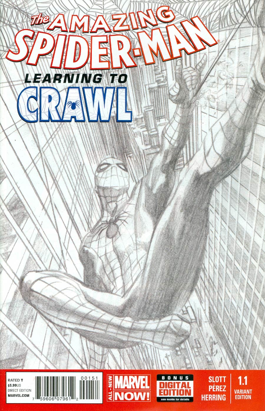 Amazing Spider-Man Vol 3 #1.1 Cover E Incentive Alex Ross Sketch Cover