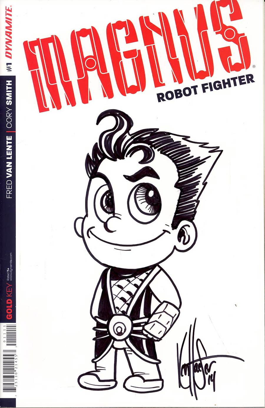 Magnus Robot Fighter Vol 4 #1 Cover N Incentive Ken Haeser Hand-Drawn Lil Magnus Variant Cover