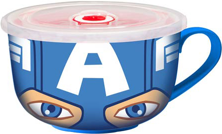 Marvel Character Soup 24-ounce Mug With Lid - Captain America