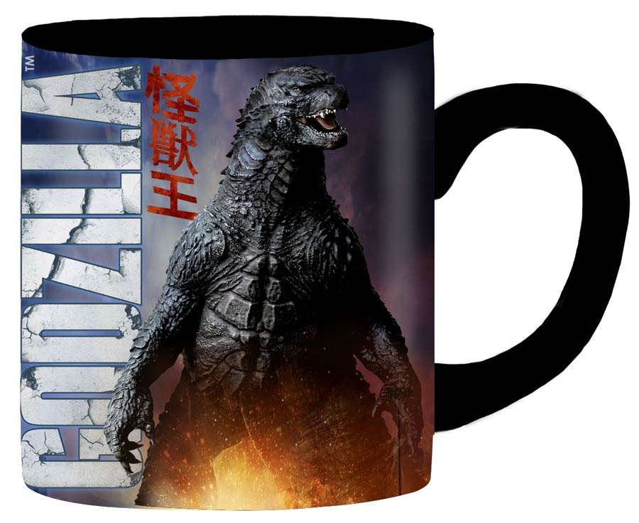 Godzilla 14-ounce Ceramic Mug - Standing Black