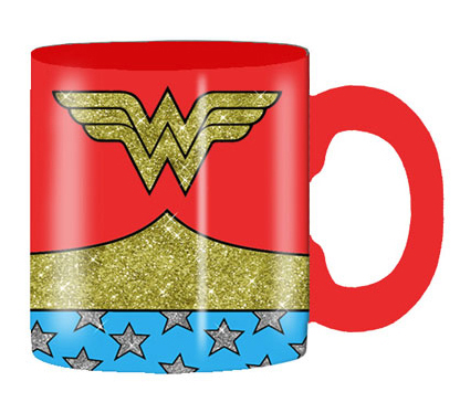 DC Comics 14-ounce Glitter Ceramic Mug - Wonder Woman Uniform