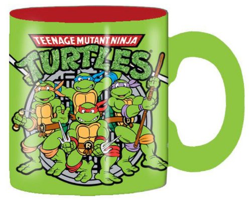 Teenage Mutant Ninja Turtles TMNT 14-ounce Glitter Ceramic Mug - Group Shot Sewer