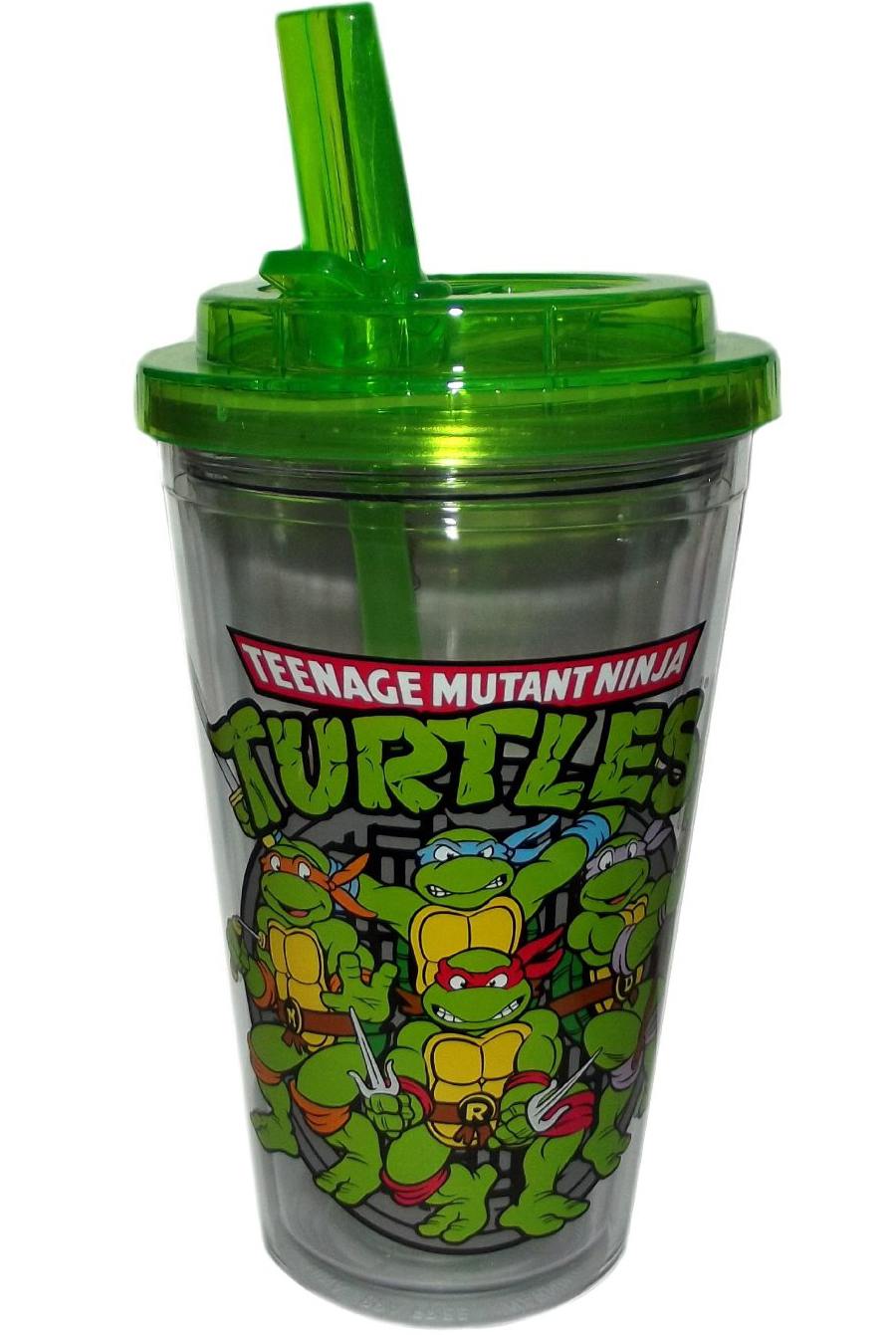 Teenage Mutant Ninja Turtles TMNT 16-ounce Plastic Flip Straw Cold Cup - Group Sewer