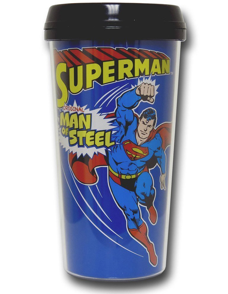DC Comics 16-ounce Plastic Travel Mug - Superman Man Of Steel