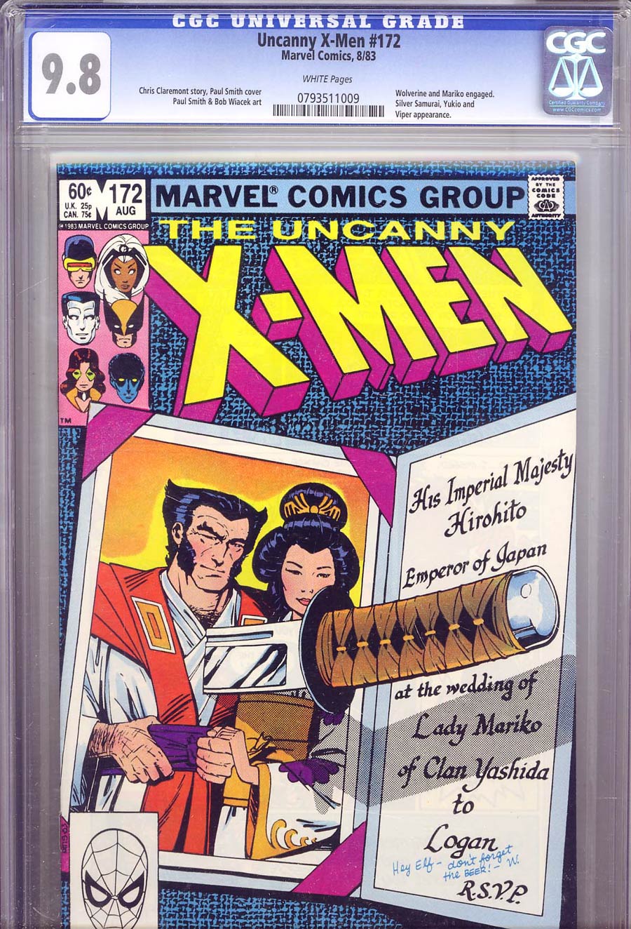 Uncanny X-Men #172 Cover B CGC 9.8