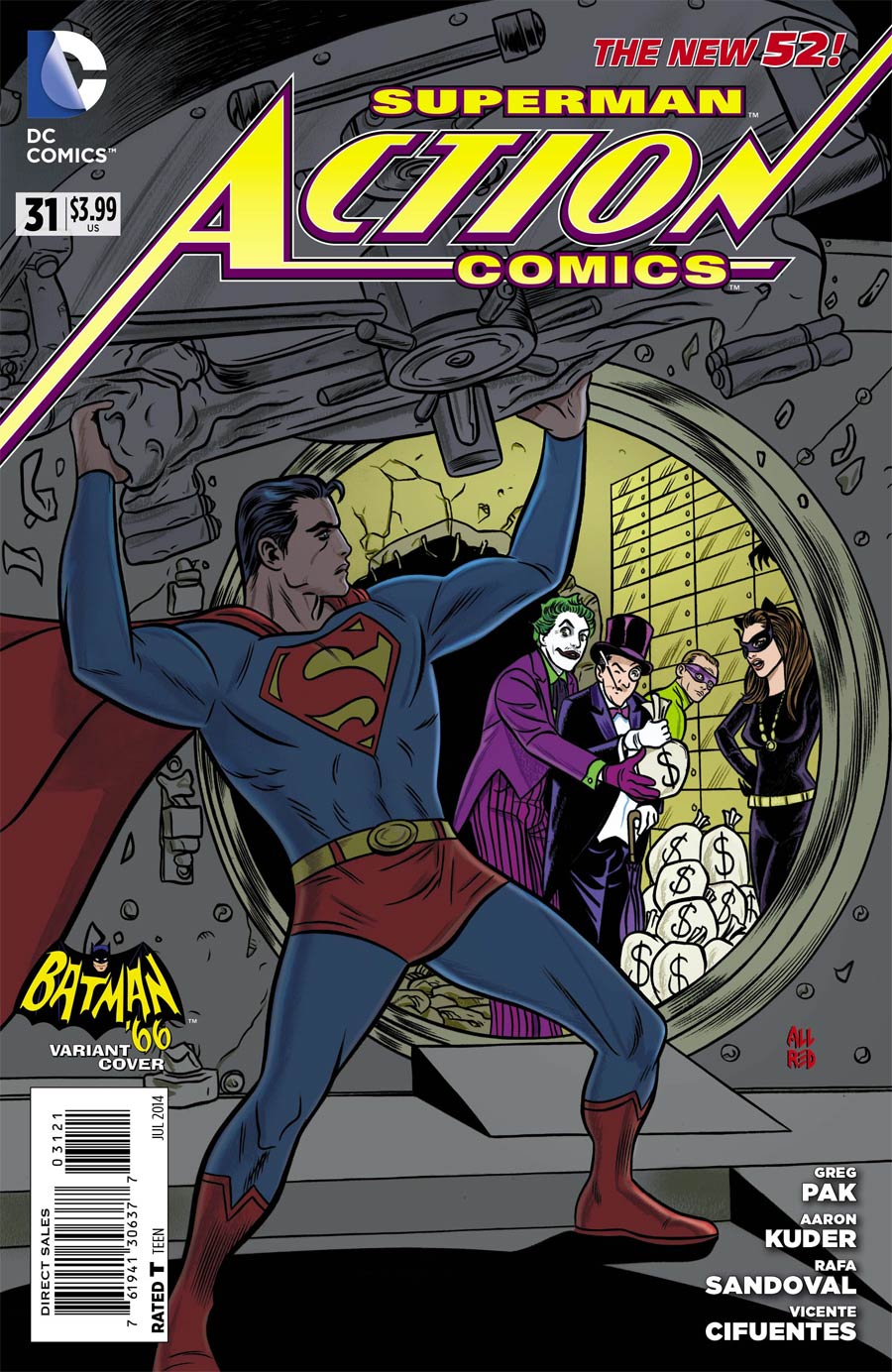 Action Comics Vol 2 #31 Cover B Incentive Mike Allred Batman 66 Variant Cover (Superman Doomed Tie-In)