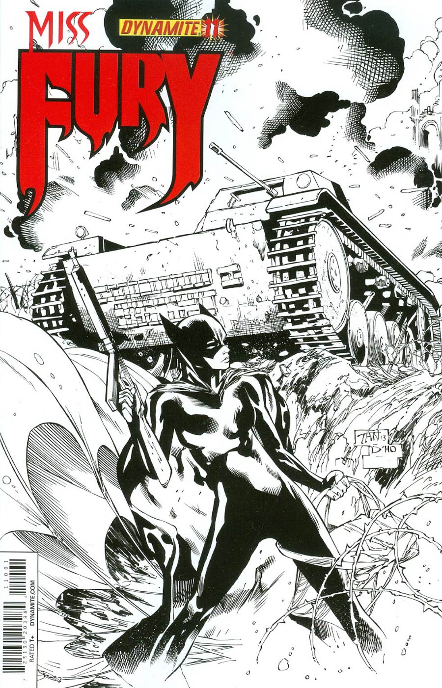 Miss Fury Vol 2 #11 Cover F Incentive Billy Tan Black & White Cover