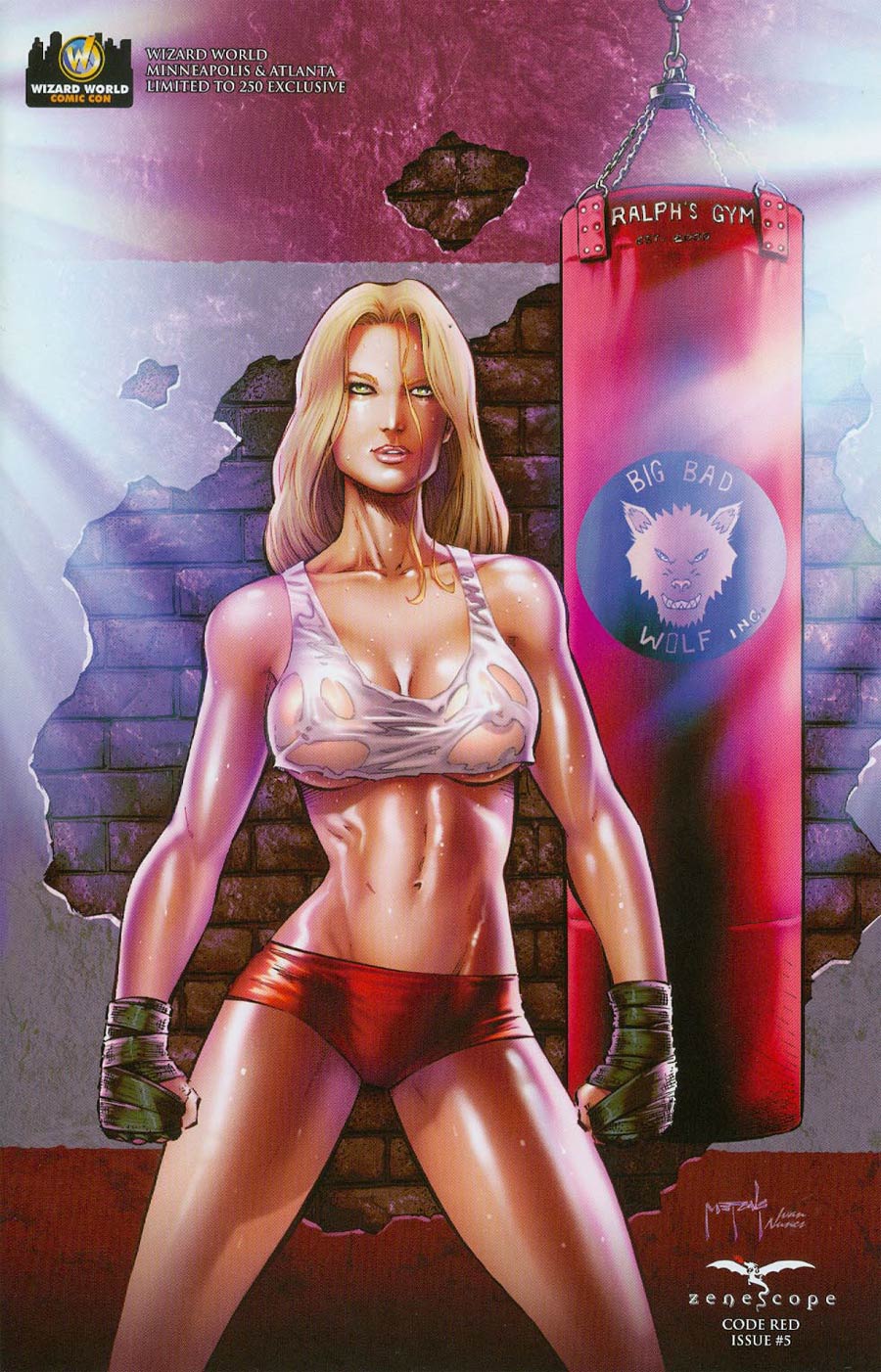 Grimm Fairy Tales Presents Code Red #5 Cover F Wizard World Minneapolis & Atlanta Exclusive Jason Metcalf White Tank Top Variant Cover (Age Of Darknes