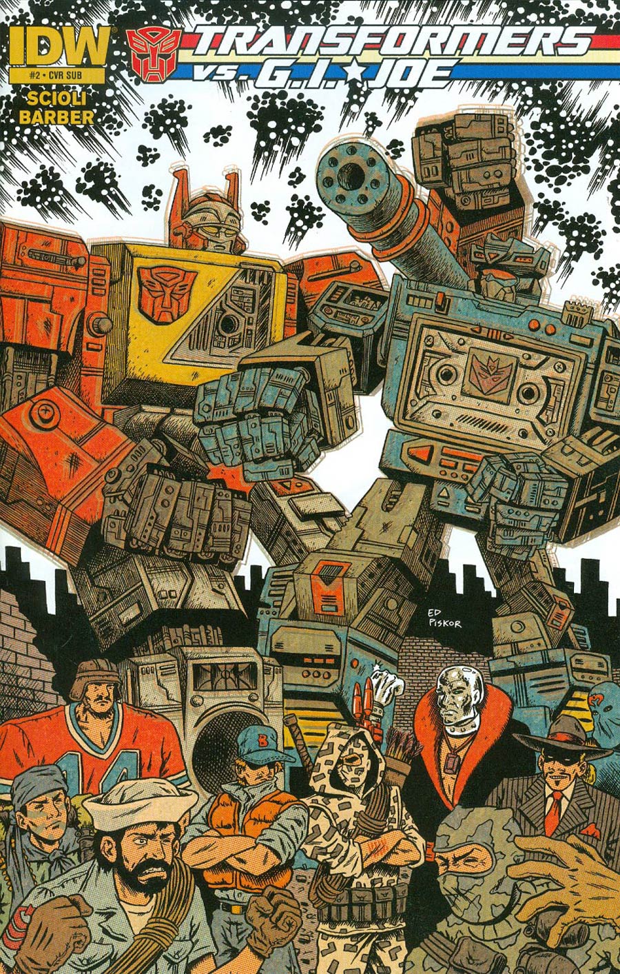 Transformers vs GI Joe #2 Cover B Variant Ed Piskor Subscription Cover