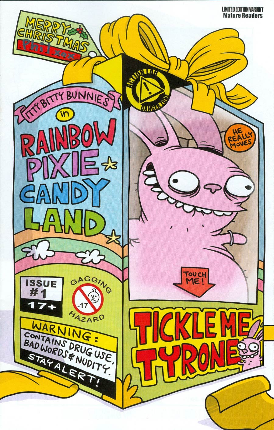 Itty Bitty Bunnies In Rainbow Pixie Candy Land Save X-Mas #1 Cover B Variant Tickle Me Tyrone Gift Cover