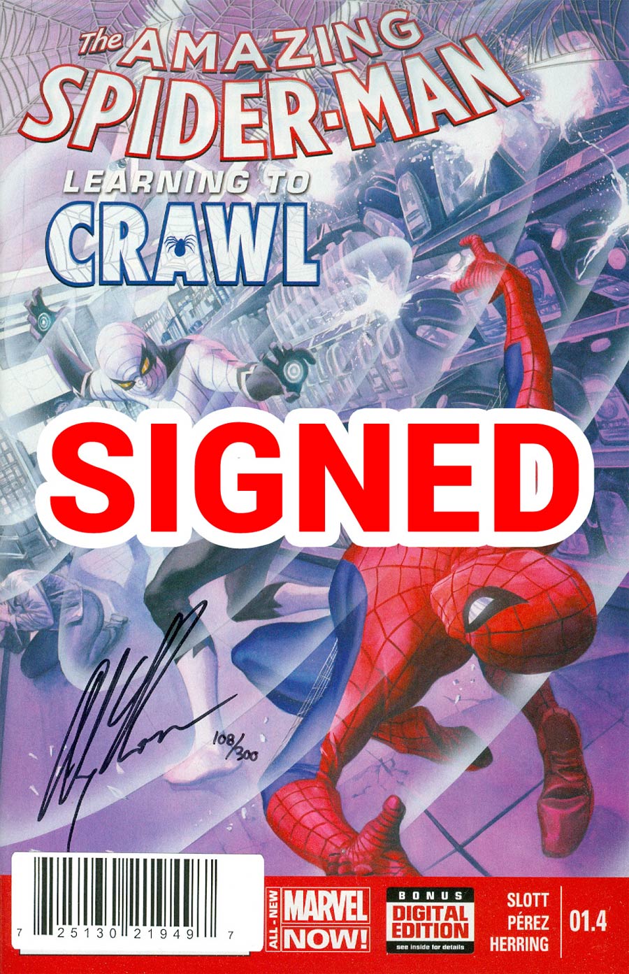 Amazing Spider-Man Vol 3 #1.4 Cover C DF Signed By Alex Ross