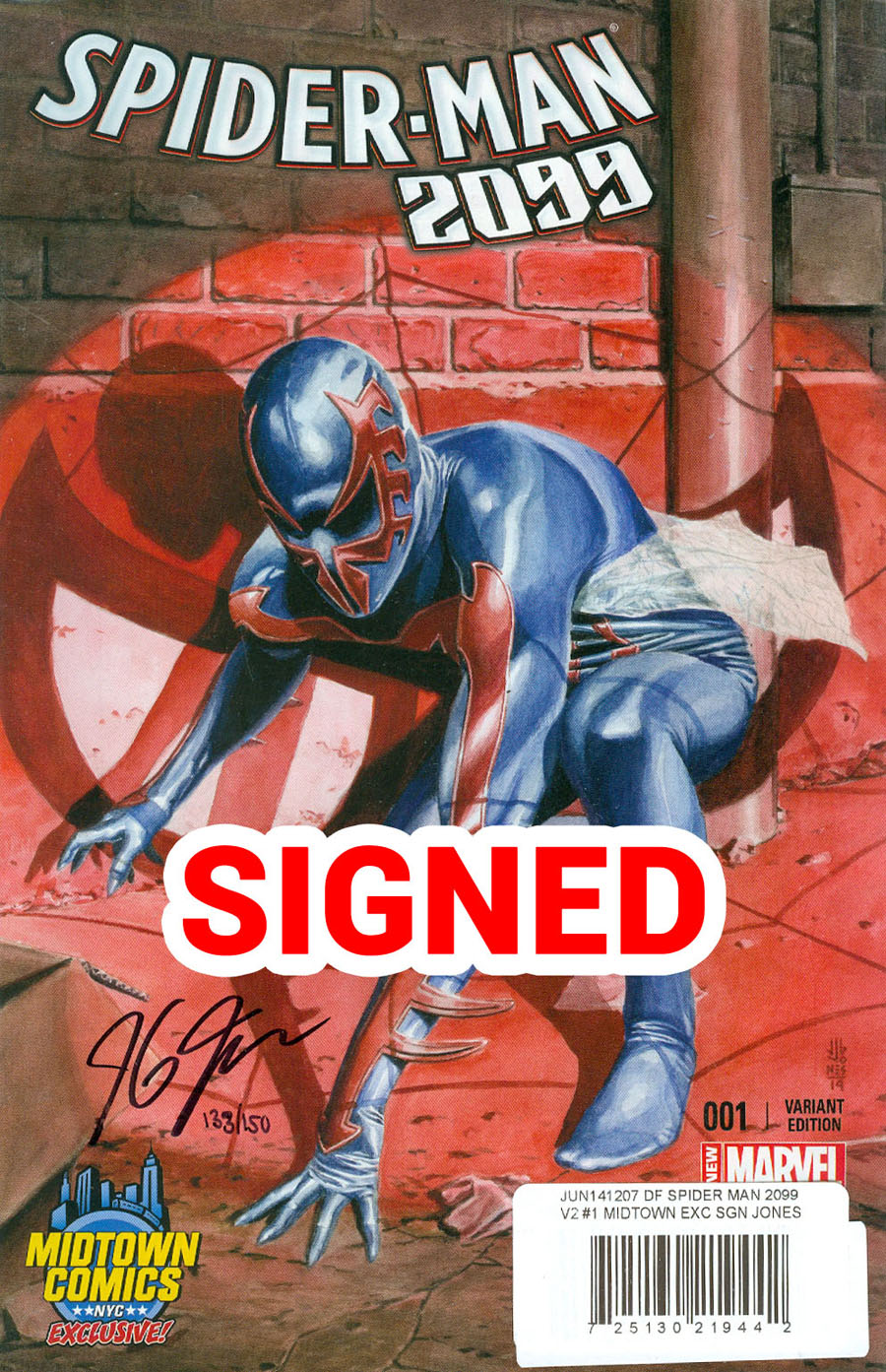 Spider-Man 2099 Vol 2 #1 Cover G DF Midtown Exclusive JG Jones Variant Cover Signed By JG Jones
