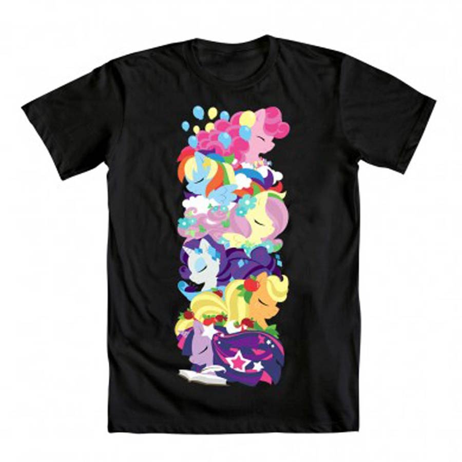 My Little Pony Pony Totem Black T-Shirt Large