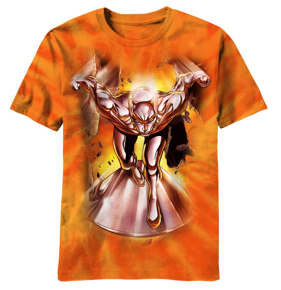 Silver Surfer Cosmic Wave Orange T-Shirt Large