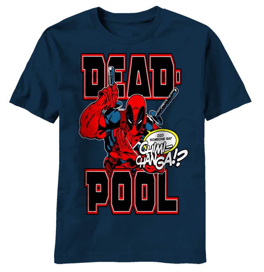 Deadpool Chimichanga Navy T-Shirt Large