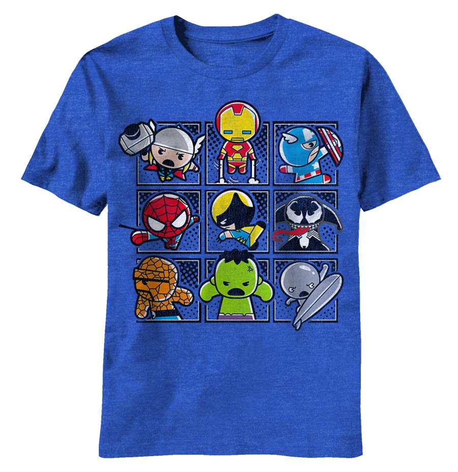 Marvel Kawaii Daifuku Royal Heather T-Shirt Large