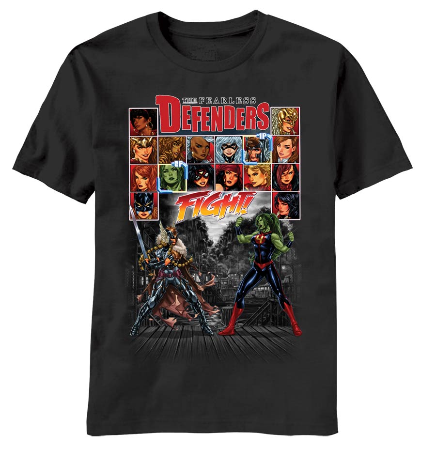 Fearless Defenders Fight Black T-Shirt Large