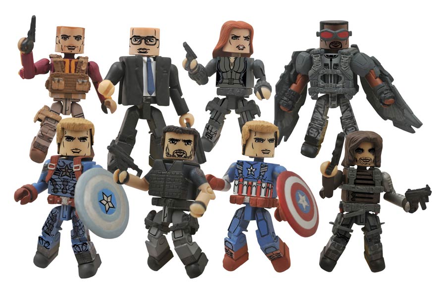 Marvel Minimates Series 55 Captain America The Winter Soldier Movie Previews Exclusive Complete Set