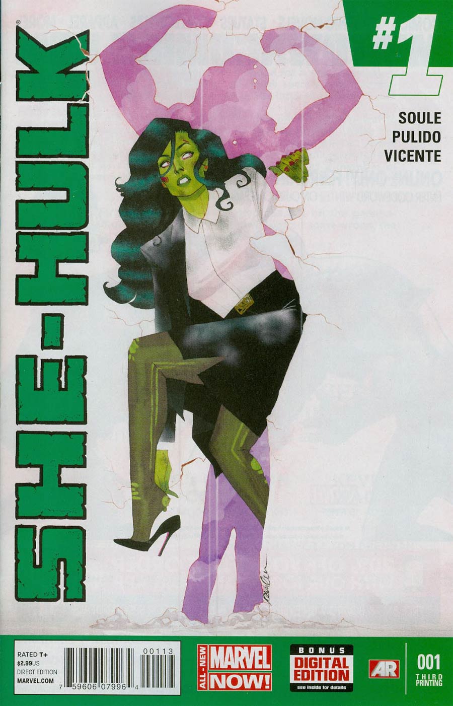 She-Hulk Vol 3 #1 Cover H 3rd Ptg Kevin Wada Variant Cover
