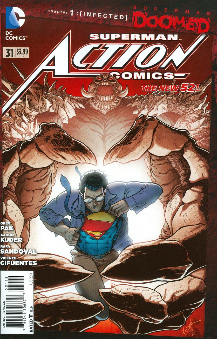 Action Comics Vol 2 #31 Cover C 2nd Ptg Aaron Kuder Variant Cover (Superman Doomed Tie-In)