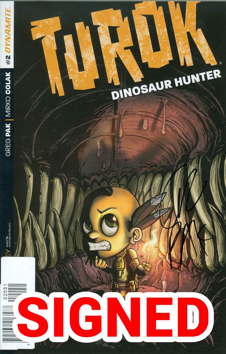 Turok Dinosaur Hunter Vol 2 #2 Cover F Incentive Ken Haeser Lil Turok Variant Cover Signed By Greg Pak