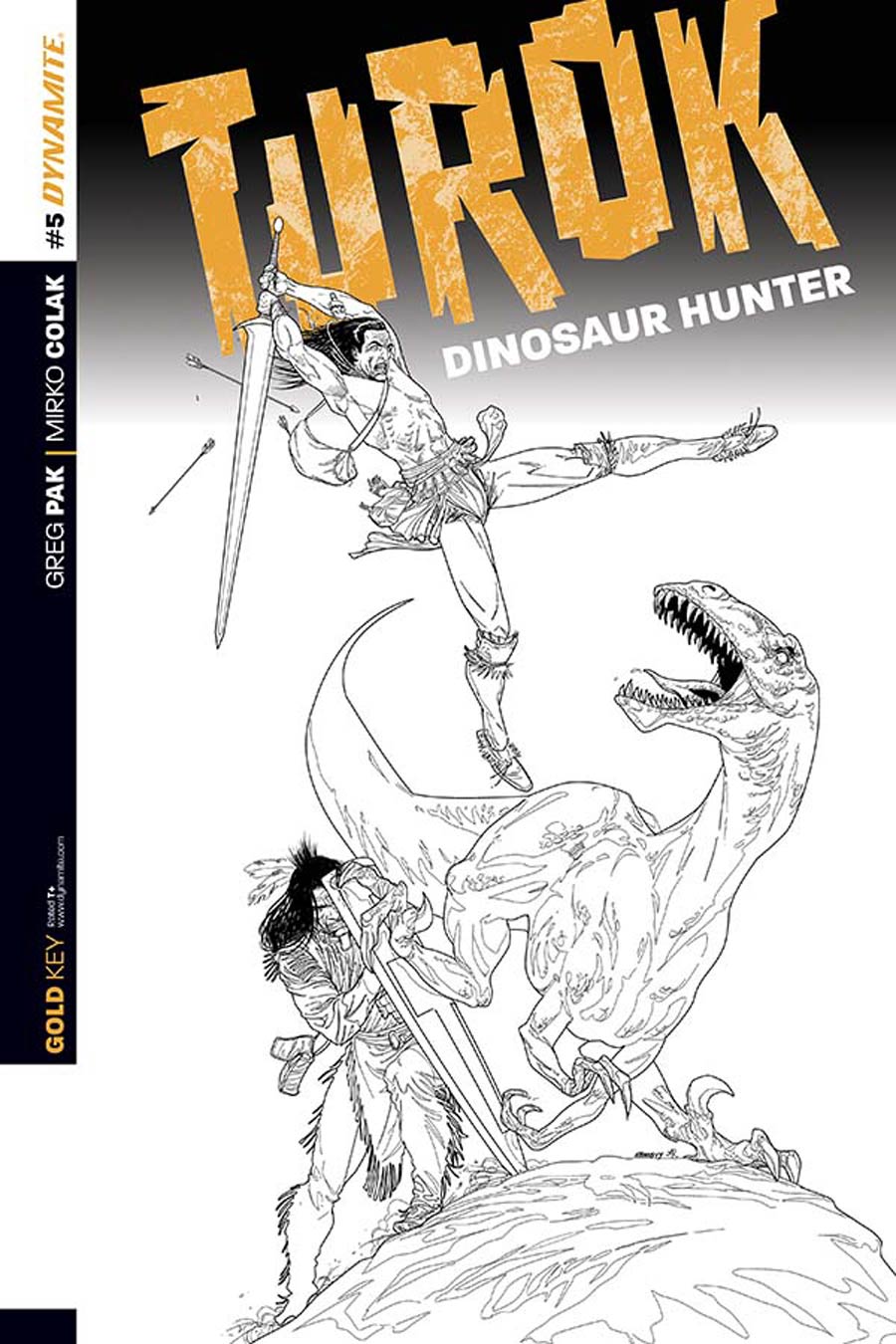 Turok Dinosaur Hunter Vol 2 #5 Cover C Incentive Bart Sears Black & White Cover