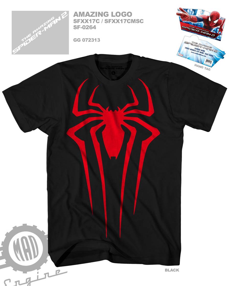 Amazing Spider-Man 2 Movie Black & Red Midtown Exclusive Youth T-Shirt Large