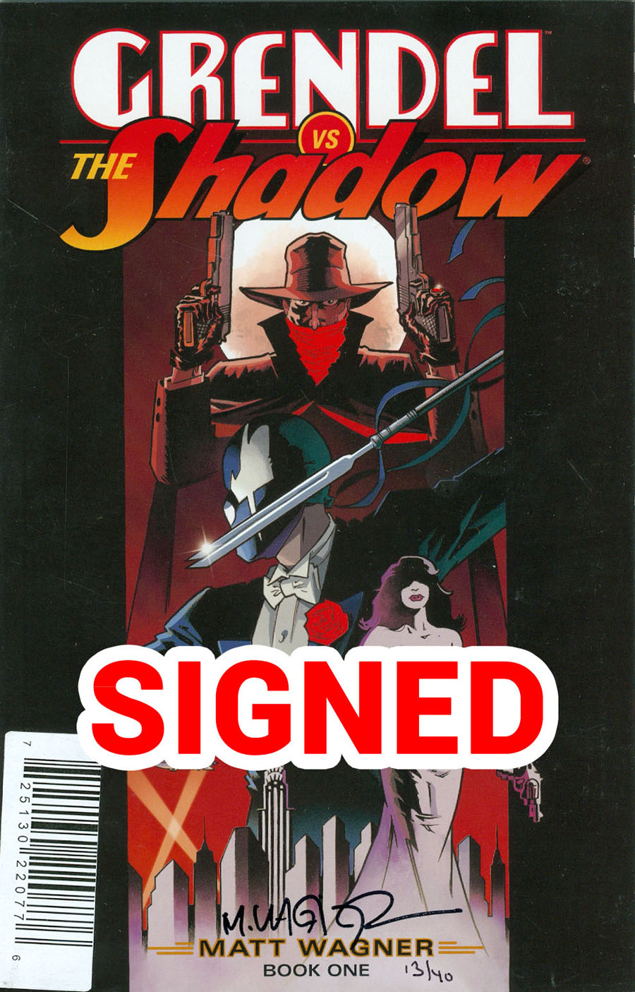 Grendel vs Shadow #1 Cover C DF Signed By Matt Wagner