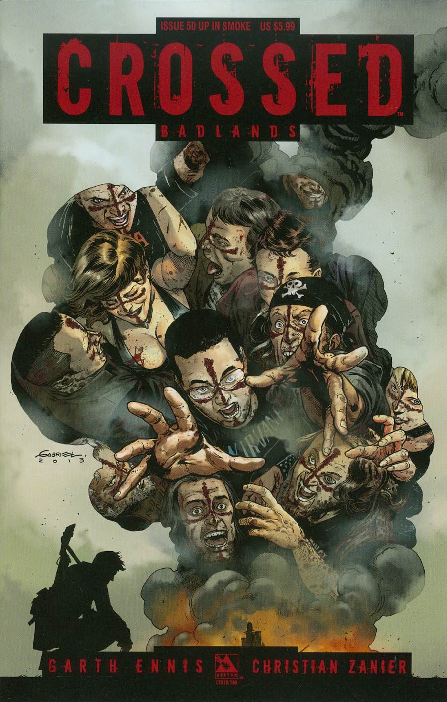 Crossed Badlands #50 Cover L Up In Smoke Cover