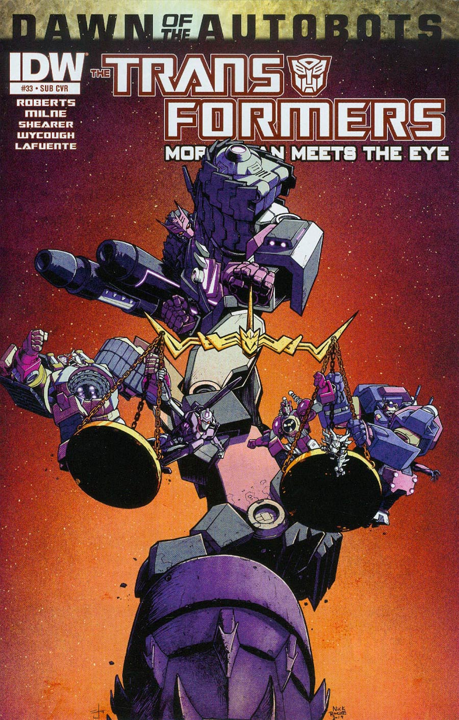 Transformers More Than Meets The Eye #33 Cover B Variant Nick Roche Subscription Cover (Dawn Of The Autobots Tie-In)