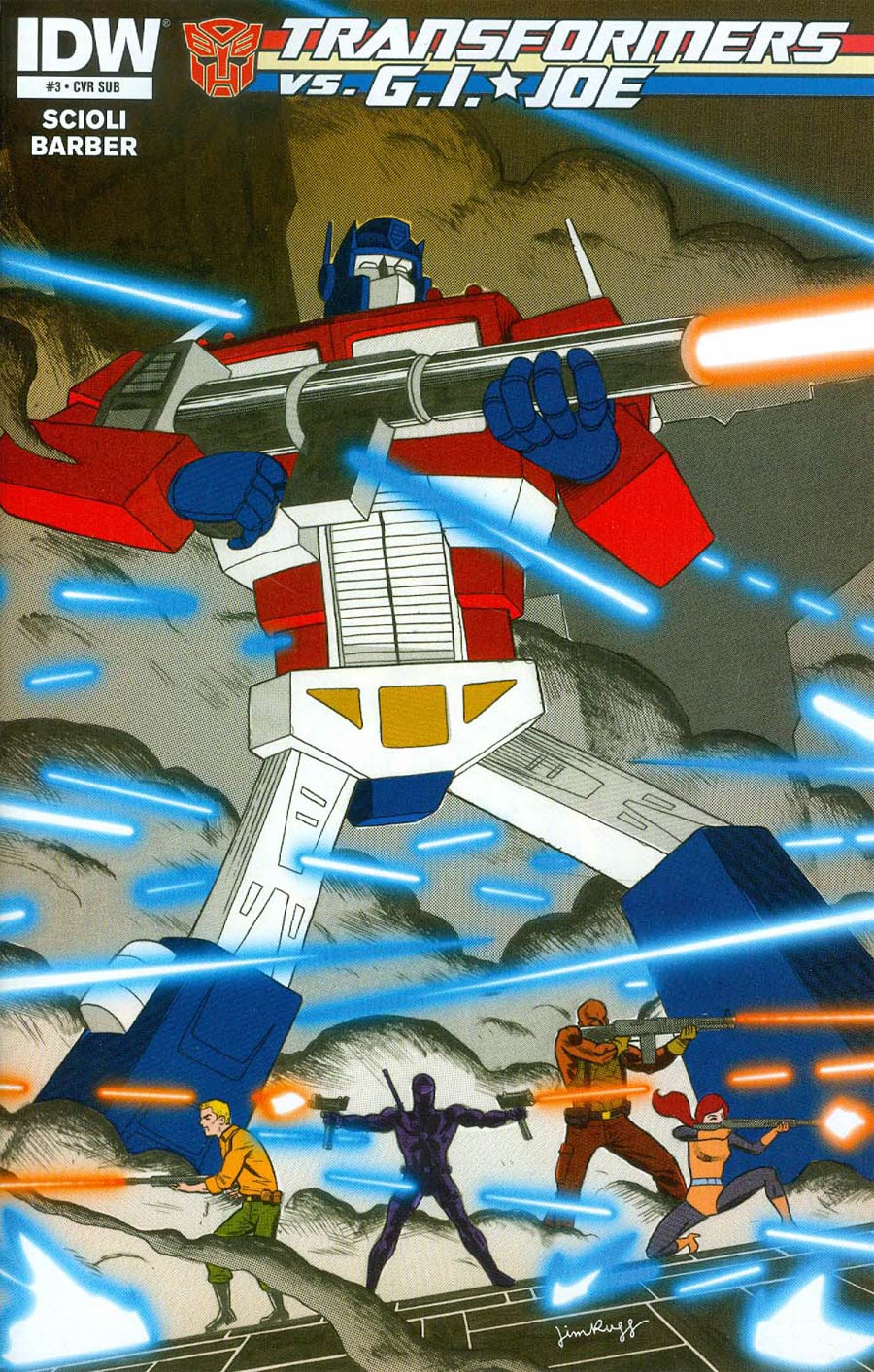 Transformers vs GI Joe #3 Cover B Variant Jim Rugg Subscription Cover