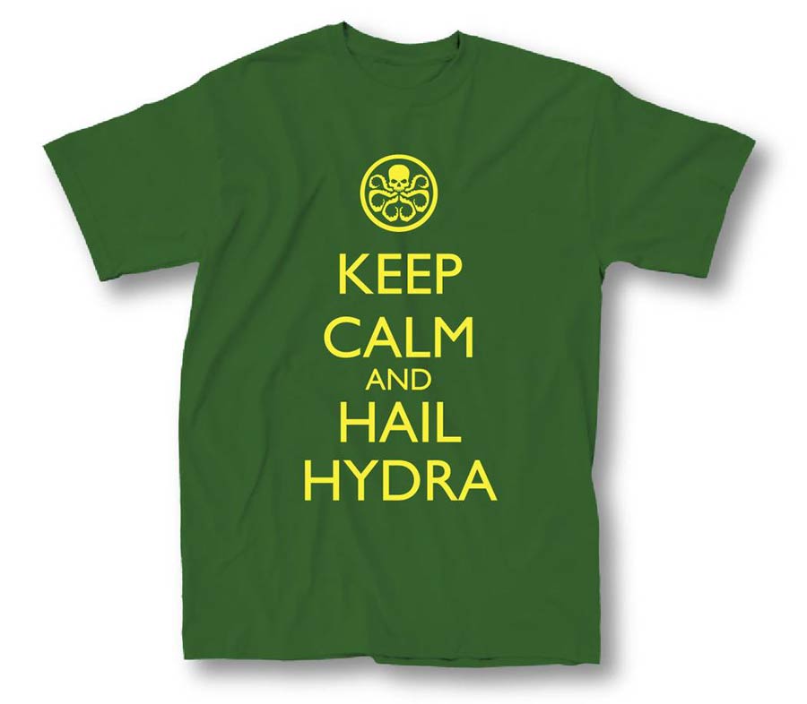 Marvel Keep Calm And Hail Hydra Kelly Green T-Shirt Large