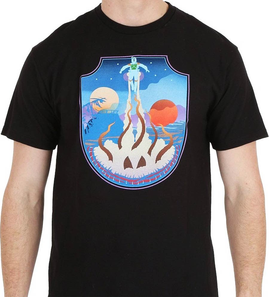Star Wars Fett Deco Black T-Shirt Large