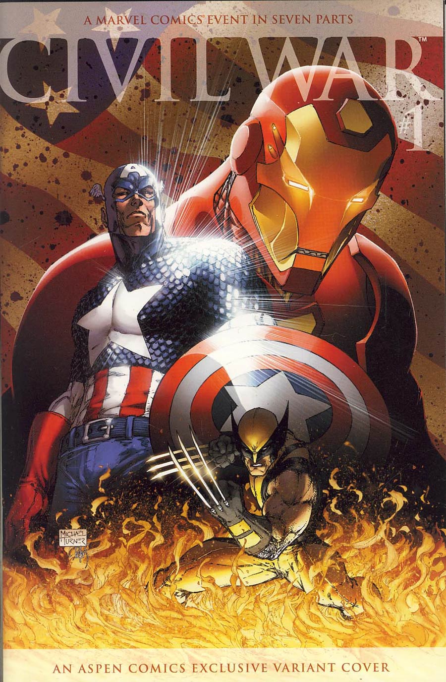 Civil War #1 Cover D Michael Turner Aspen Comics Variant Cover