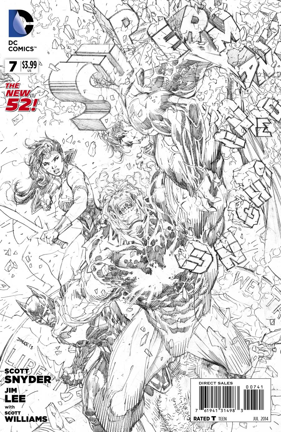 Superman Unchained #7 Cover F Incentive Jim Lee Sketch Cover