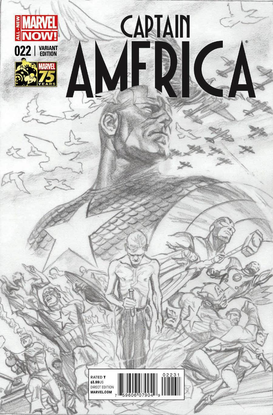 Captain America Vol 7 #22 Cover C Incentive Alex Ross 75th Anniversary Sketch Variant Cover