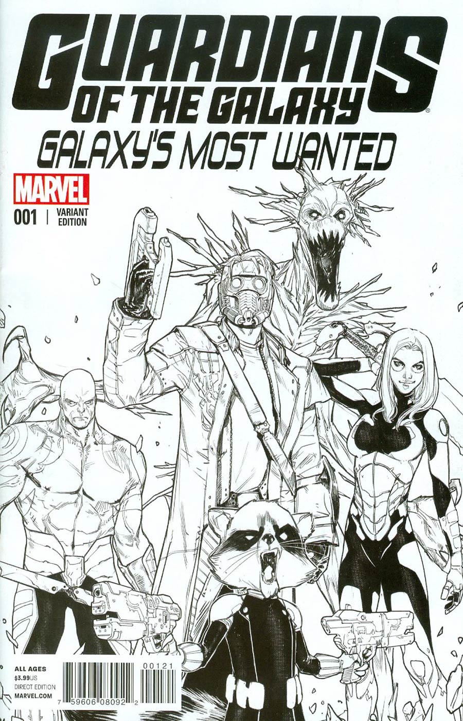 Guardians Of The Galaxy Galaxys Most Wanted #1 Cover B Incentive Sara Pichelli Sketch Variant Cover