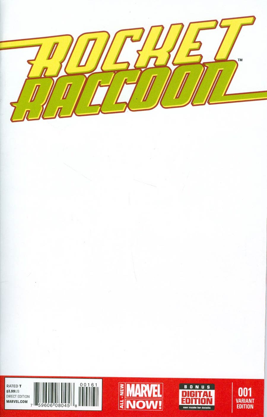 Rocket Raccoon Vol 2 #1 Cover D Variant Blank Cover