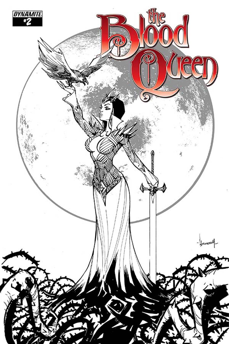 Blood Queen #2 Cover C Incentive Ale Garza Black & White Line Art Cover