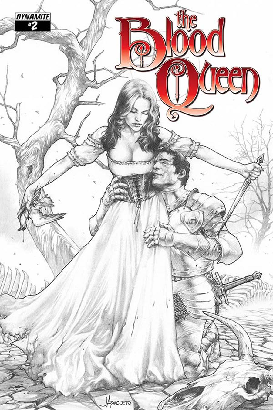 Blood Queen #2 Cover D Incentive Jay Anacleto Black & White Line Art Cover
